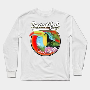 Beautiful Lanzarote vacation logo. Long Sleeve T-Shirt